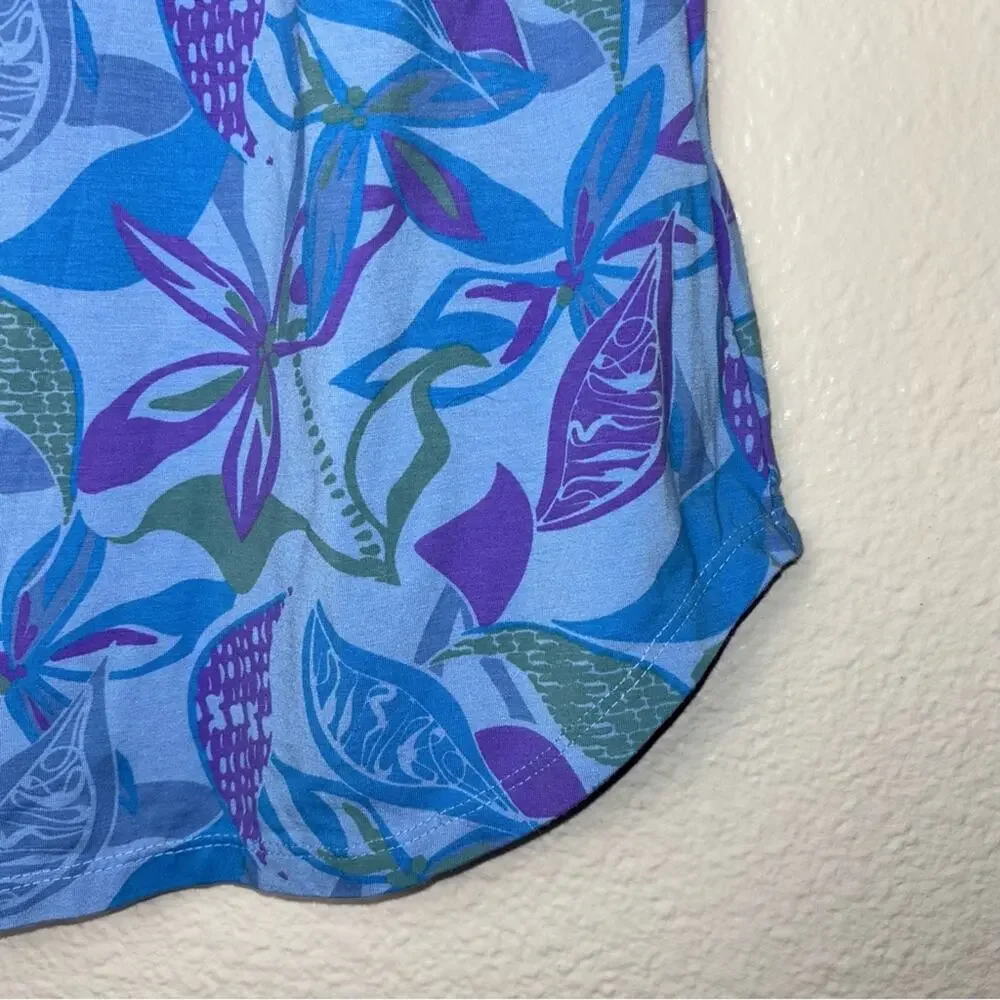 Fresh Produce Beachside Blooms Mika Twist Top Women's size XS purple.blue,green - Picture 9 of 15